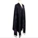 Peter James Pure New Wool Celtic Pattern Cape with Fringe Black and Purple