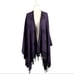 Peter James Pure New Wool Celtic Pattern Cape with Fringe Black and Purple