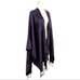 Peter James Pure New Wool Celtic Pattern Cape with Fringe Black and Purple