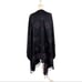 Peter James Pure New Wool Celtic Pattern Cape with Fringe Black and Purple