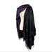 Peter James Pure New Wool Celtic Pattern Cape with Fringe Black and Purple