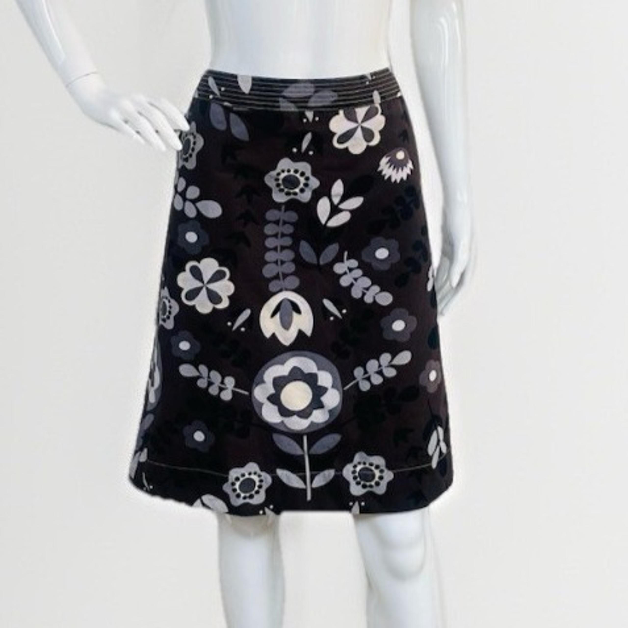 Boden Women's Brown Floral A-Line Skirt Size 10 Regular