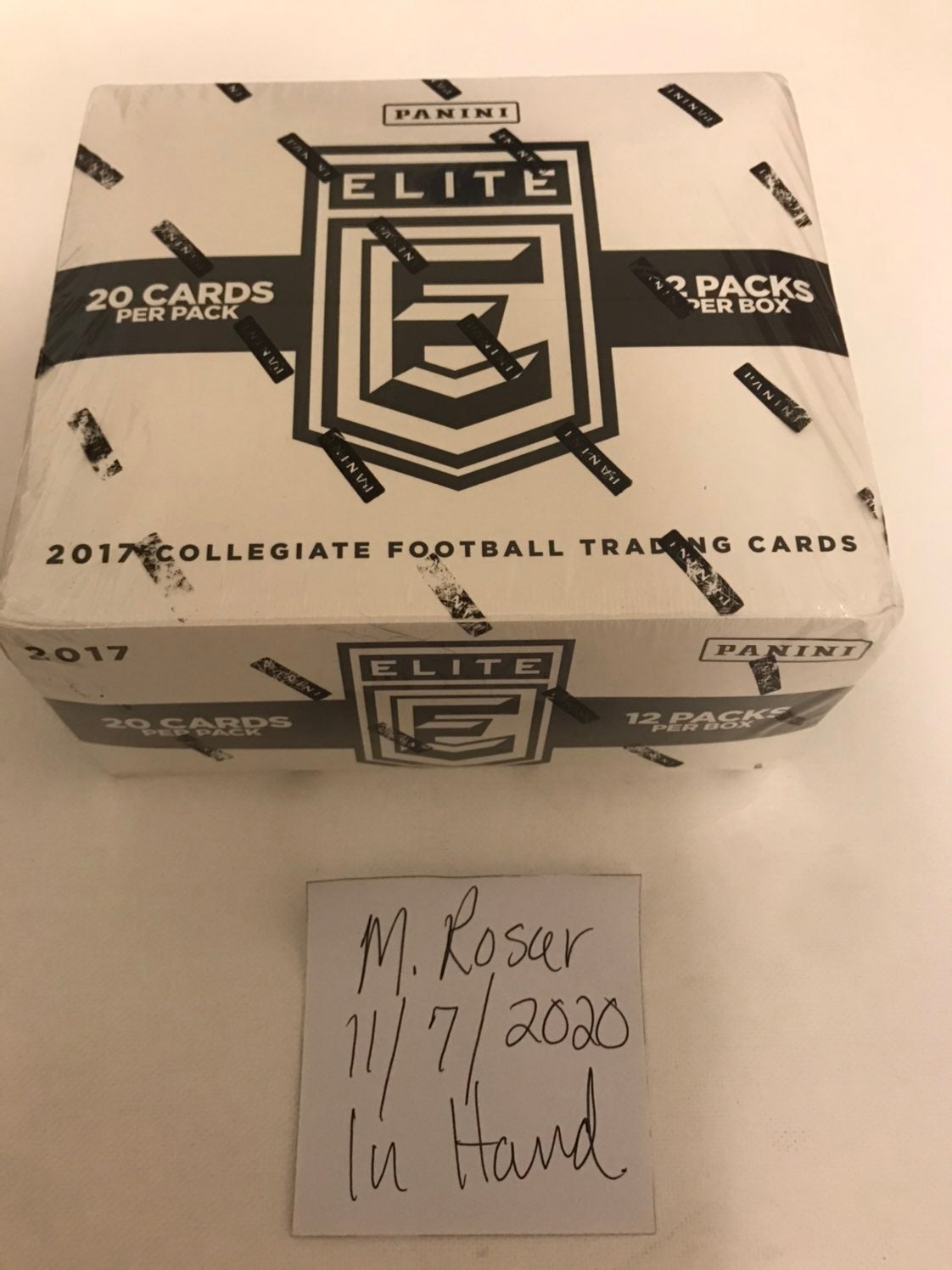 Box of 2017 Donruss Elite Football Cards