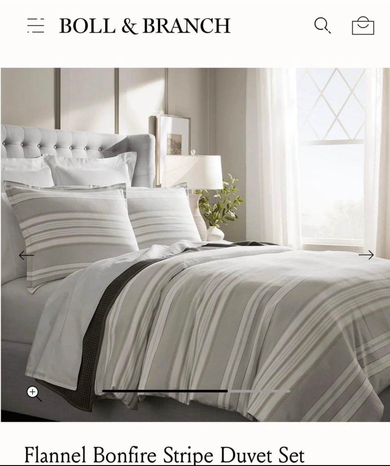 Boll Branch Flannel Bonfire Stripe Duvet Set King/Cal King & Extra Pillow Cases