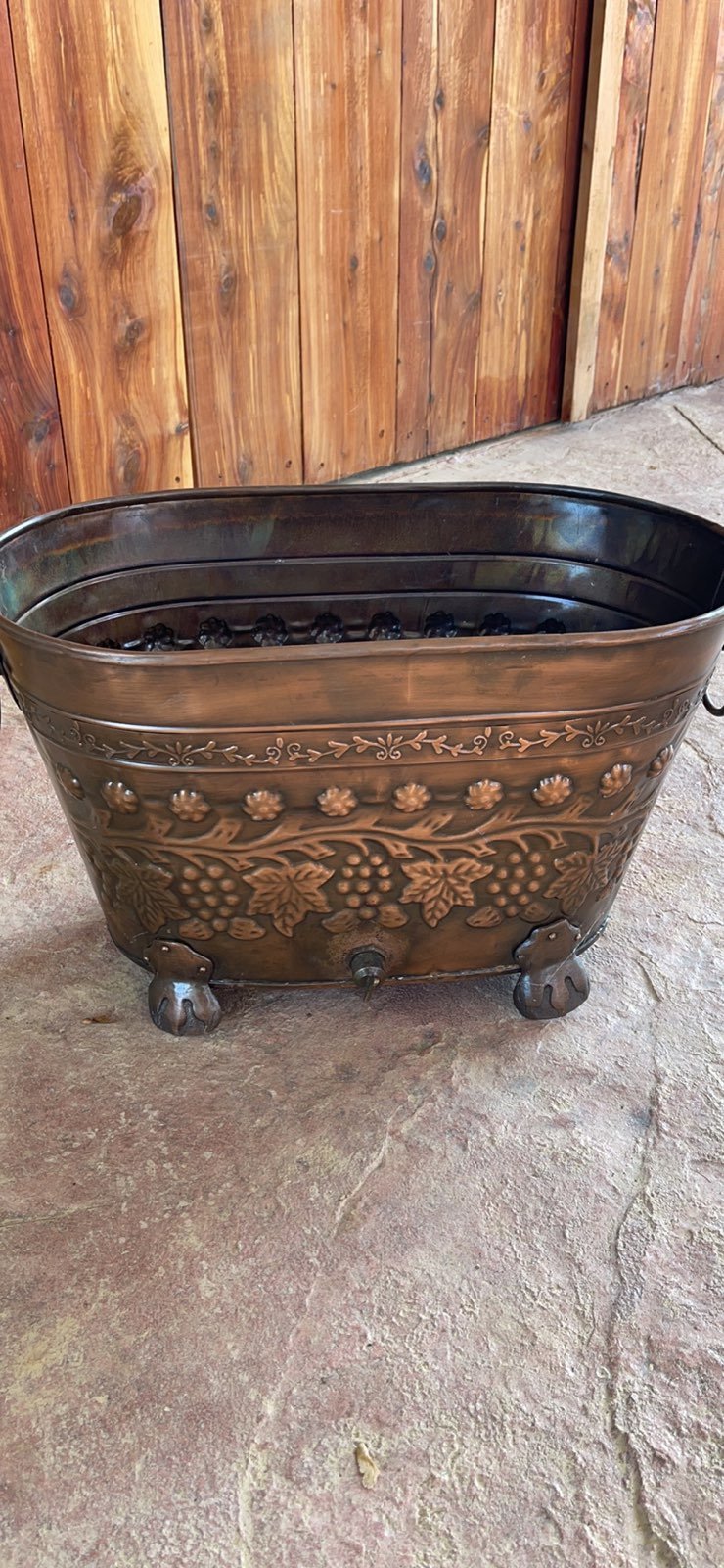 Copper brushed tub.