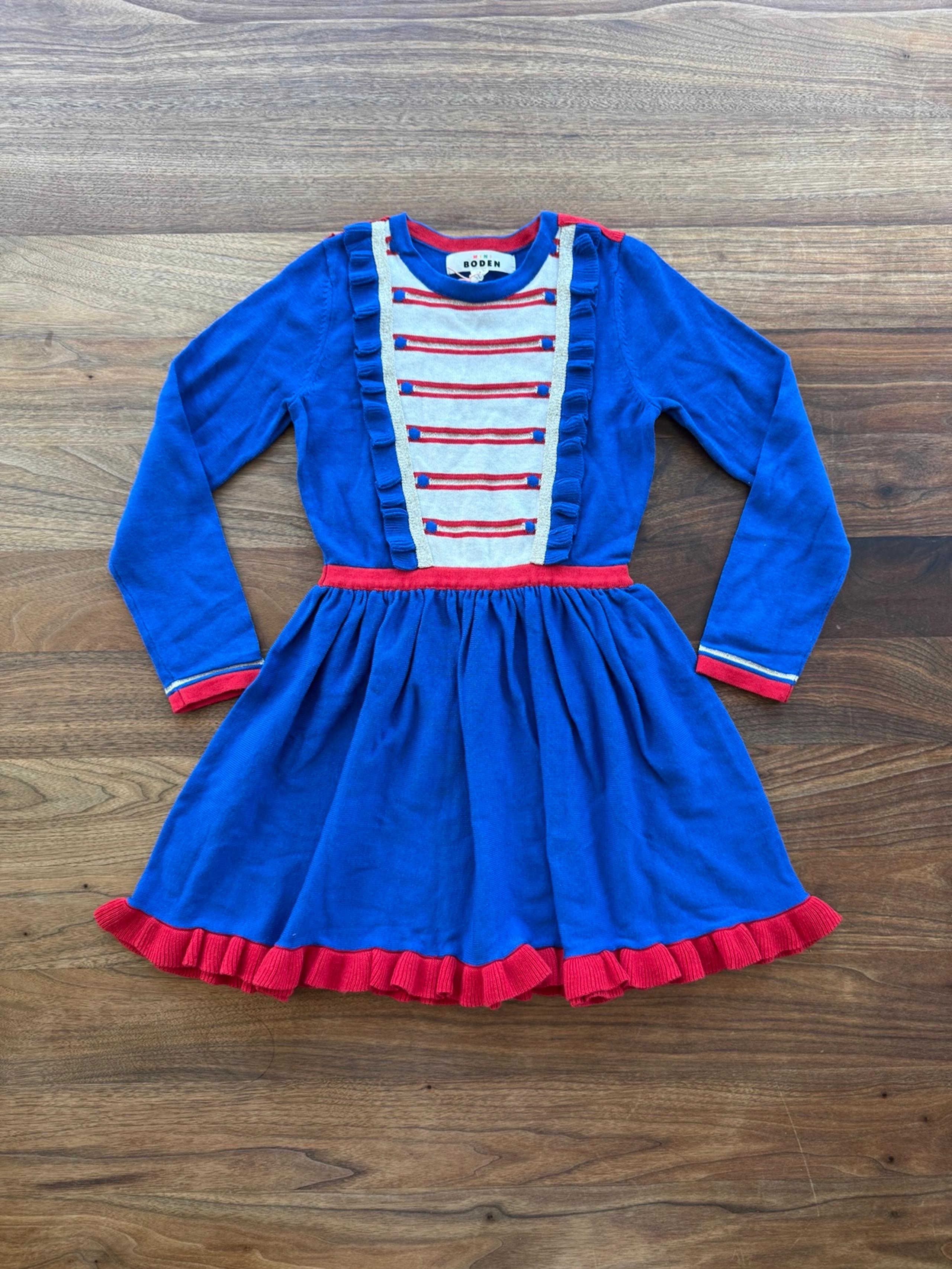 Mini Boden Nutcracker Christmas Knitted Dress Girl’s Size 7-8Y New Without Tags