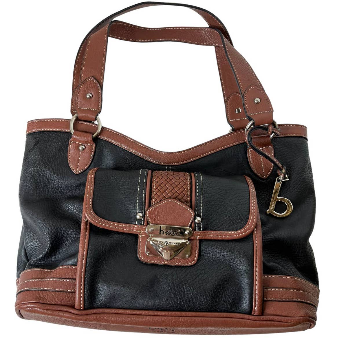 BORN B~O~C Brown & Black Vegan Leather Purse Bag