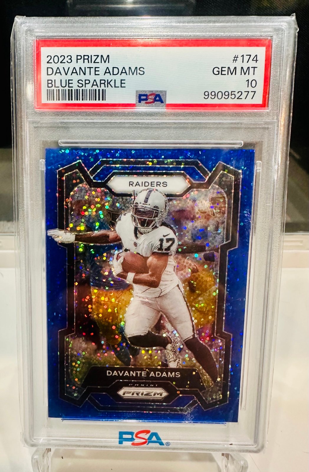 2023 Prizm Davante Adams Blue Sparkle /99 Graded Gem Mint 10 PSA 10