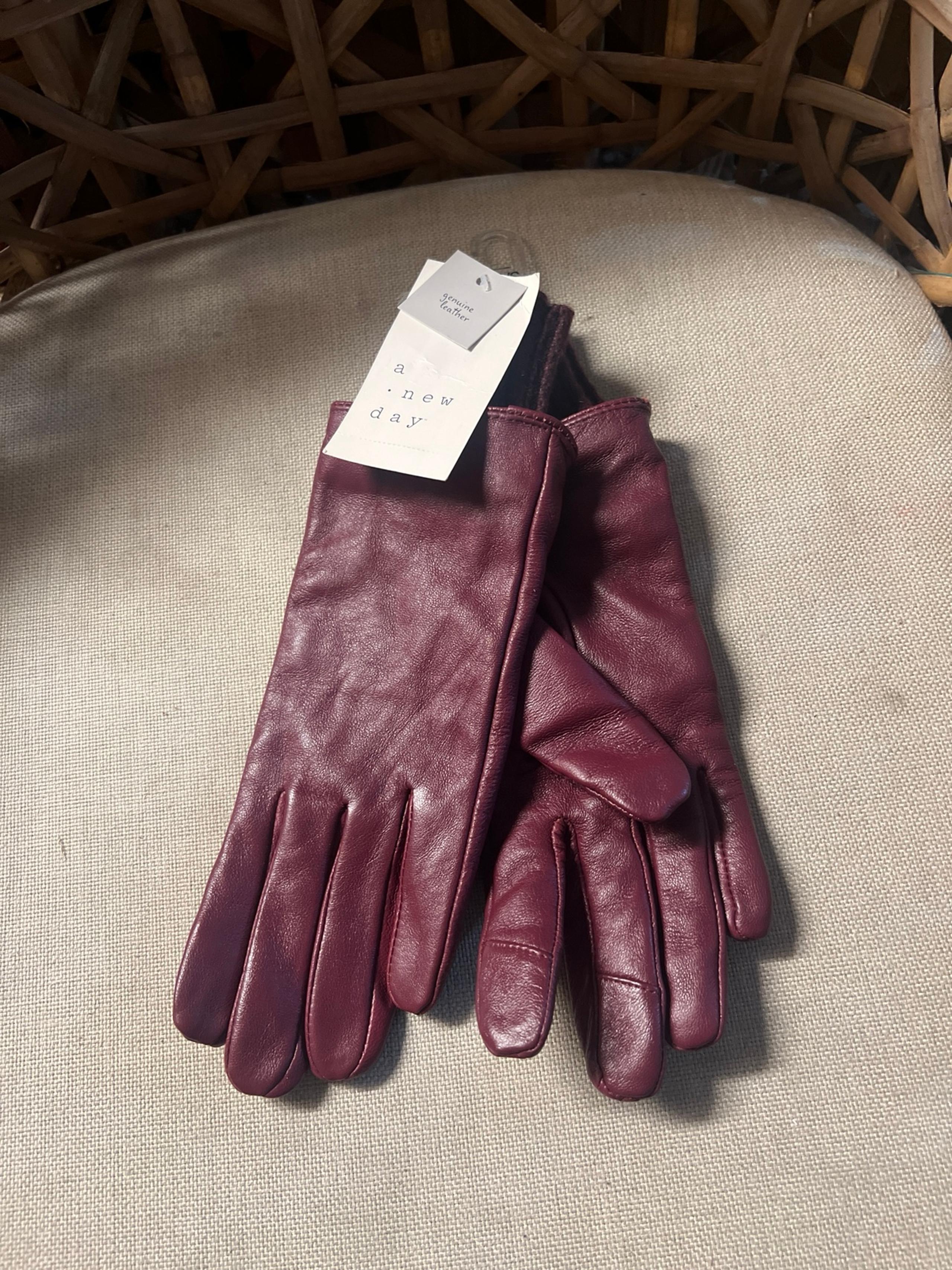 New A New Day Womens  Leather Gloves XS/S NWT