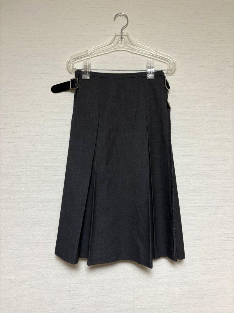 HALOMINIUM Midi Pleated Wrap Skirt
