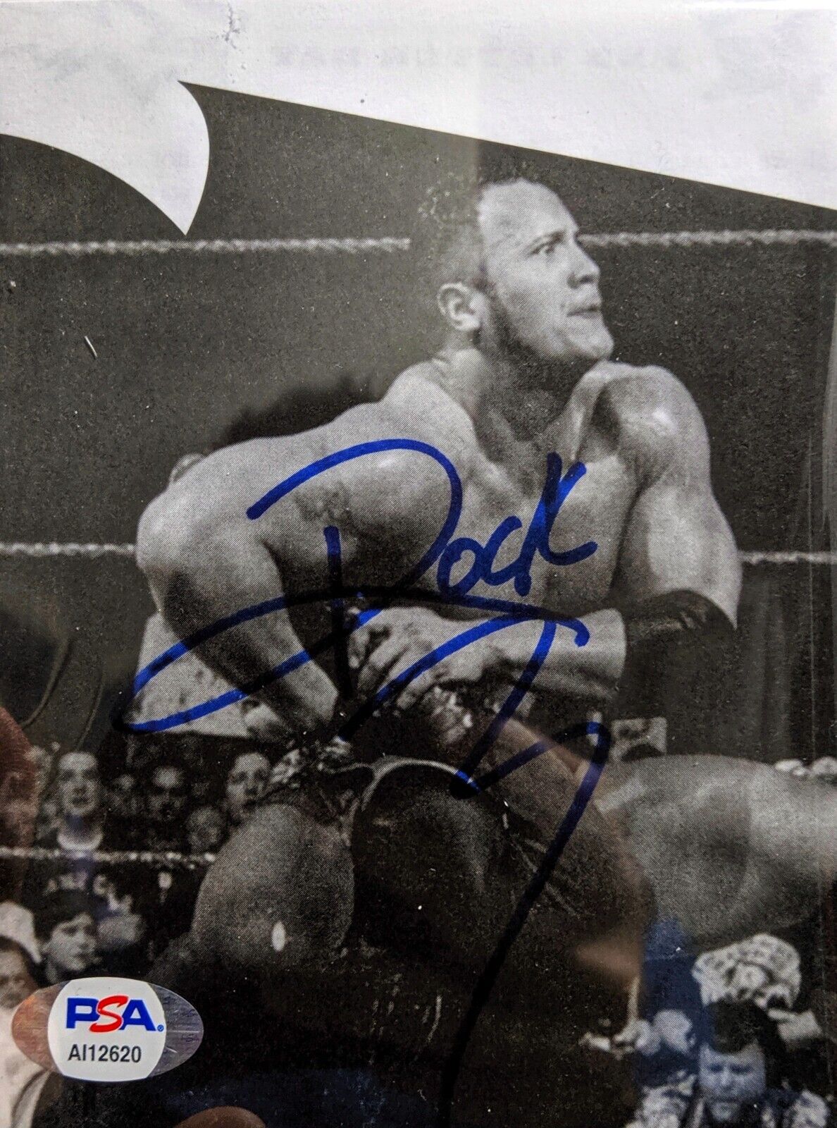 Dwayne Johnson The Rock Autograph Signed Page Book Photo Psa Coa Wwe Wwf