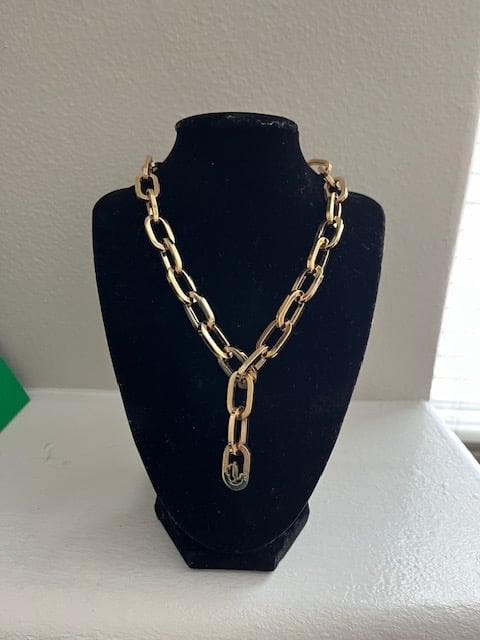 Jimmy Choo Goldtone Chunky Lariat Necklace