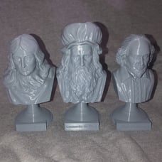 Faces of History John Milton Leonardo Da Vinci William Shakespeare 3D Busts