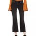 Free People Black Rita Cropped Frayed Flare Jeans