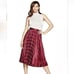 Marciano By Guess Pleated Shimmering Burgundy Skirt Size 6