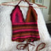 Anna Sui crochet neon top with lace tie back
