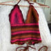 Anna Sui crochet neon top with lace tie back