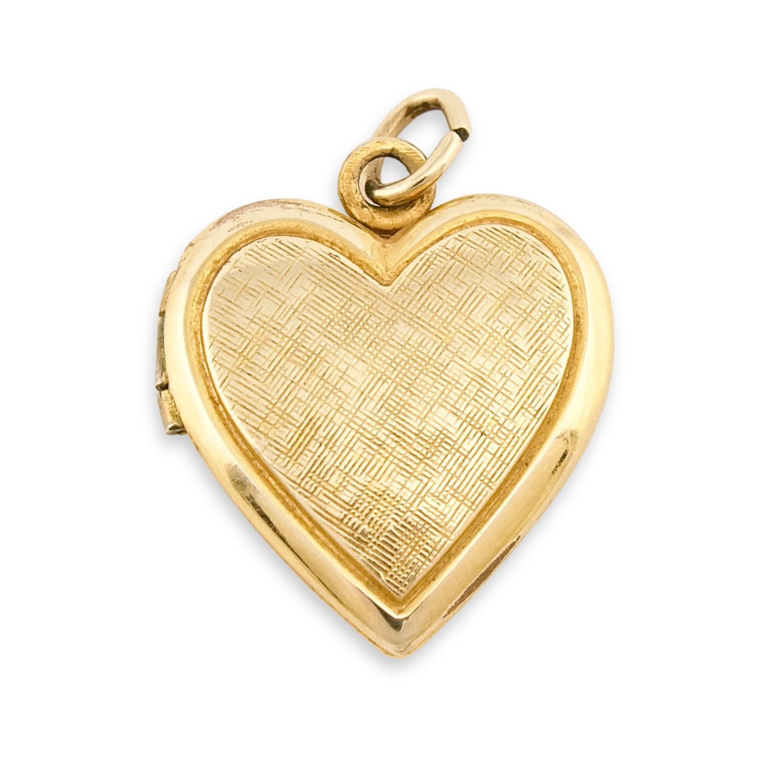 Vintage Heart Shaped Picture Locket Pendant Gold Tone