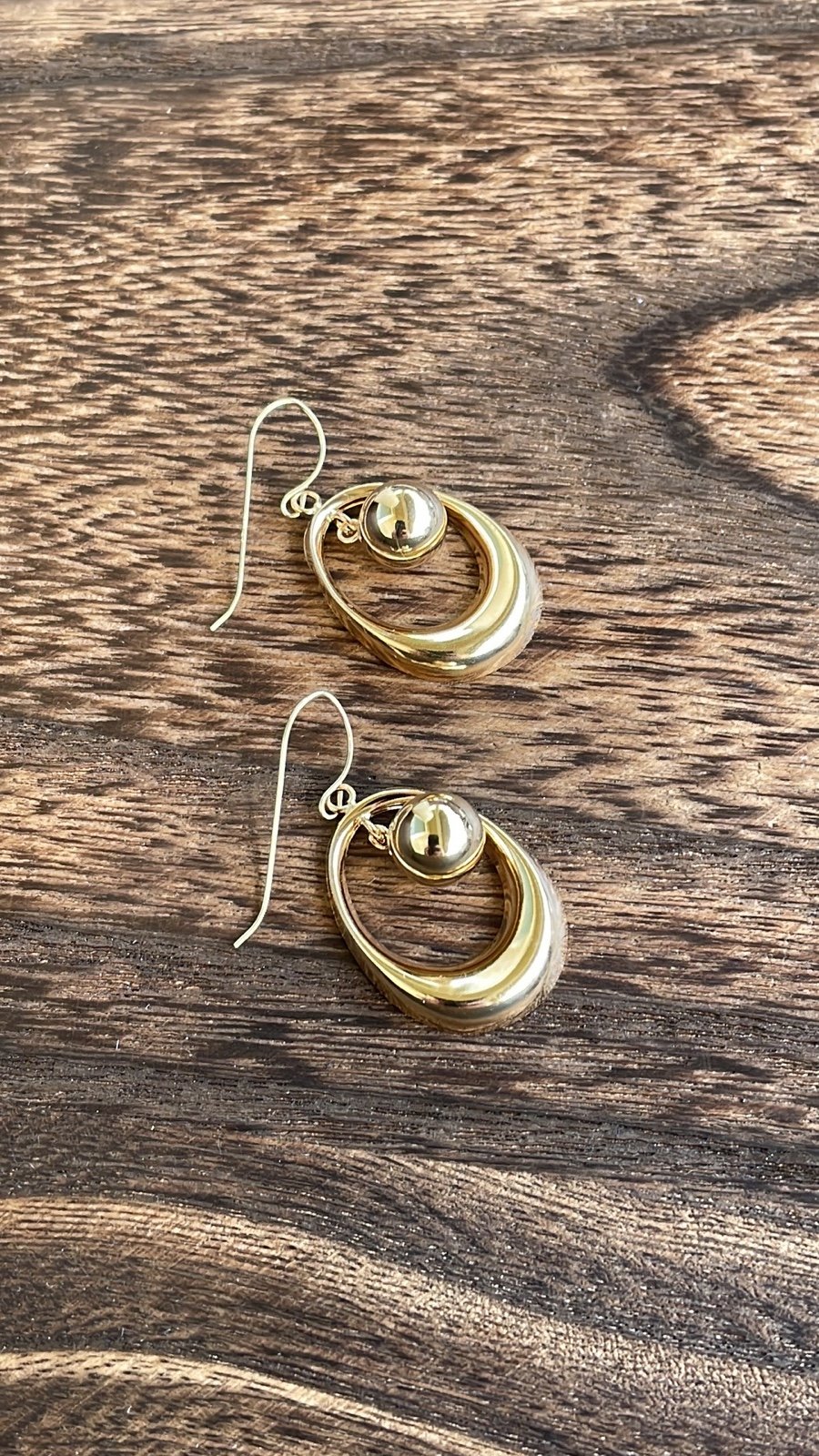 14Karat Yellow Gold Ball and Hoop Earrings