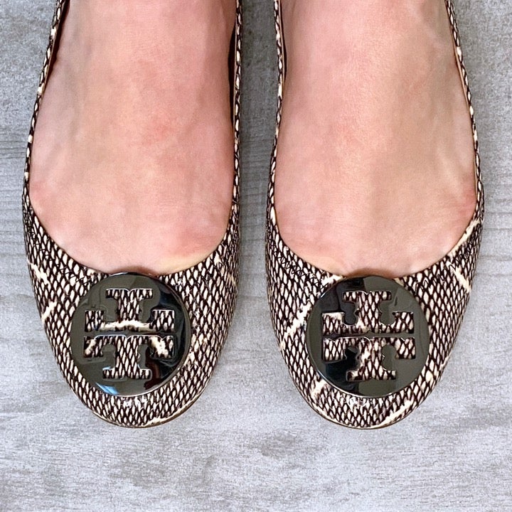 TORY BURCH Cobra Print Ballet Flats