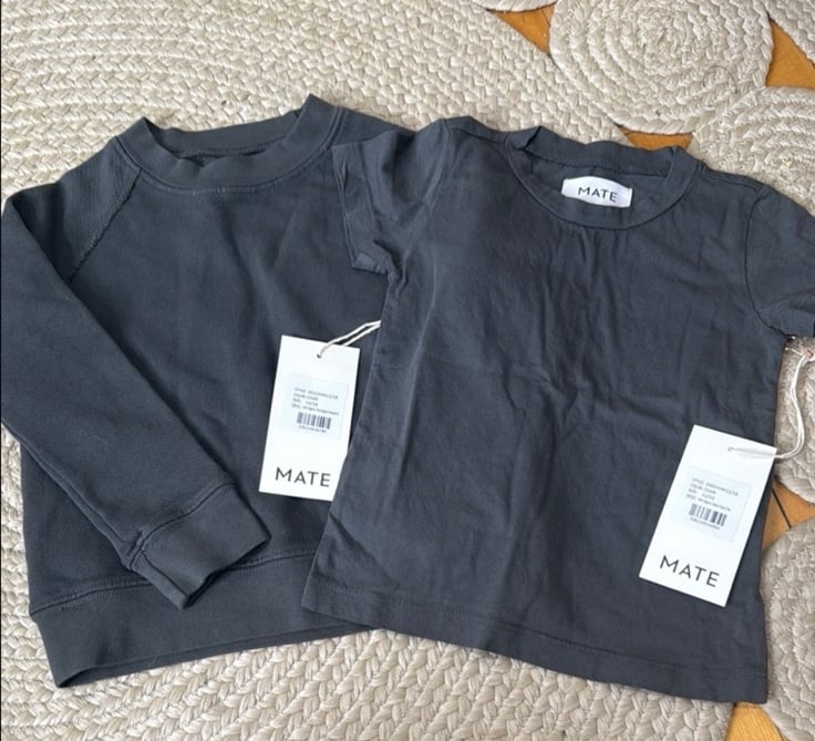 NWT Mate the Label Kids Gray Crewneck & Top Set