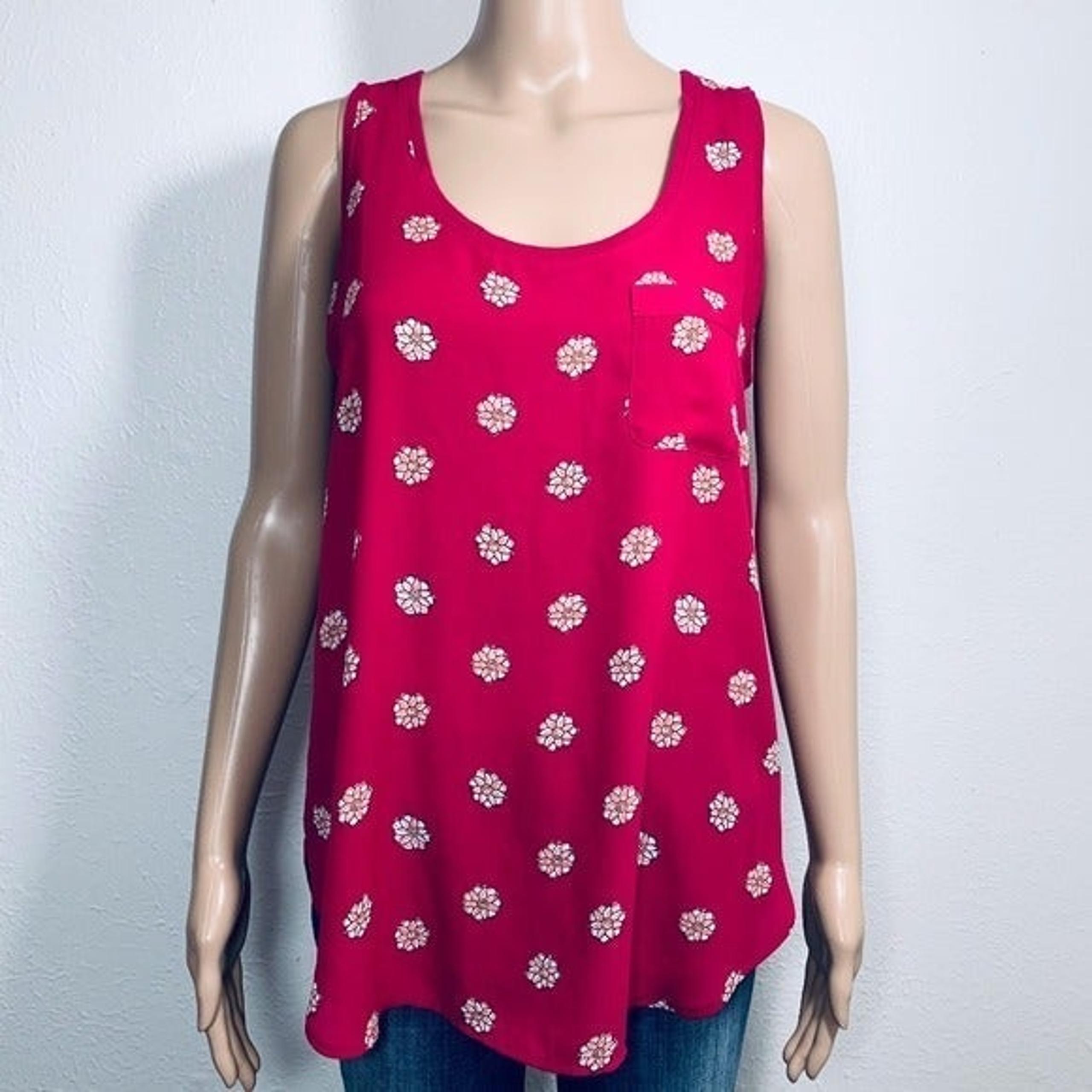 LOFT Outlet Pink Floral Pocket Tank Top
