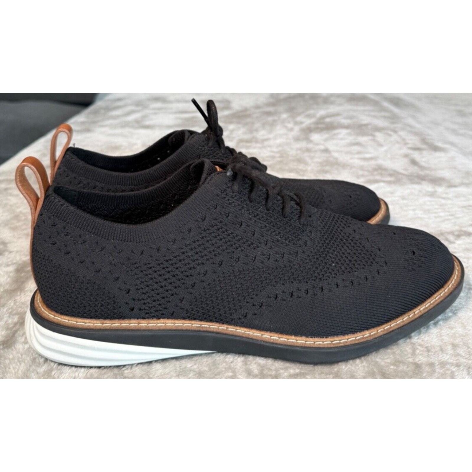 Cole Haan GrandEvolution Stitchlite Black Wingtip Oxford Shoes Mens 8.5
