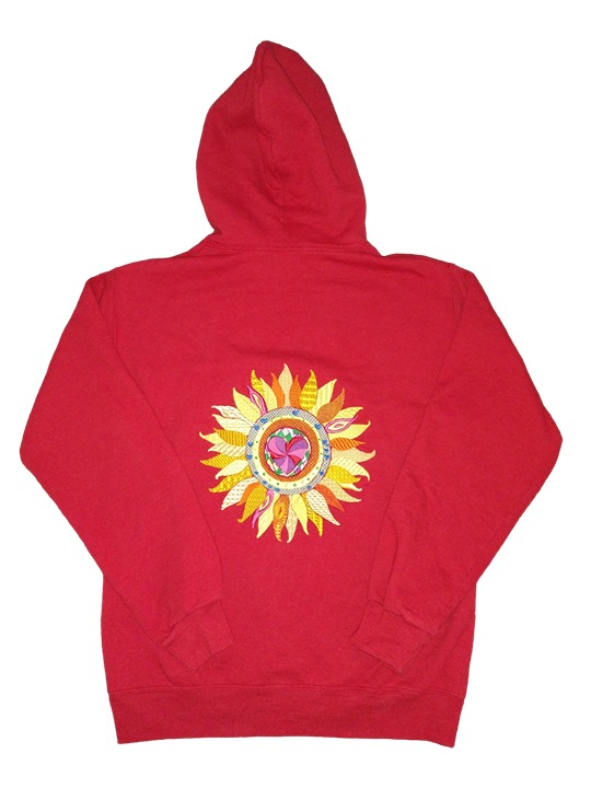 Embroidered sunflower hoodie