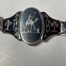 Vintage storytelling bracelet Egyptian Theme sterling