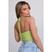 Lime Tic Toc Ribbed Knit Halter Top