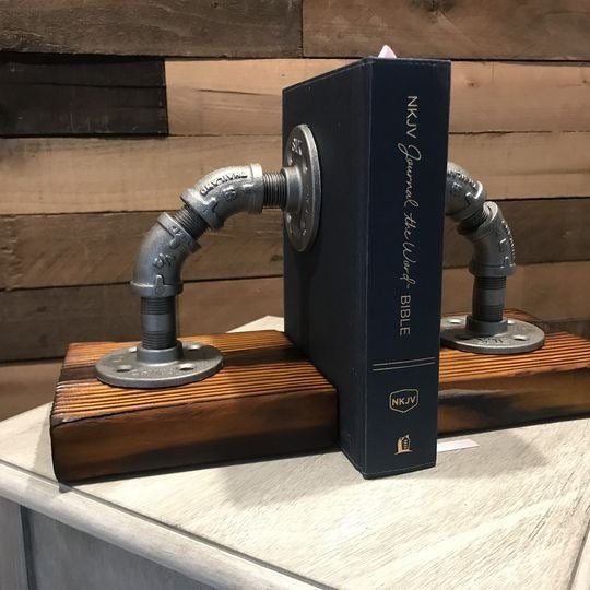 Yellow Rustic Pipe Book Ends (pair of 2)