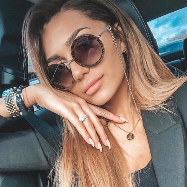 *** SOLD*** Chanel Double Chains Round Shap Sunglasses