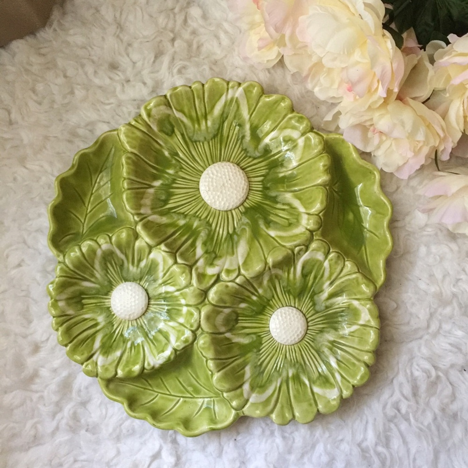 RARE Mid Century Santa Anita Ware Floral Plate