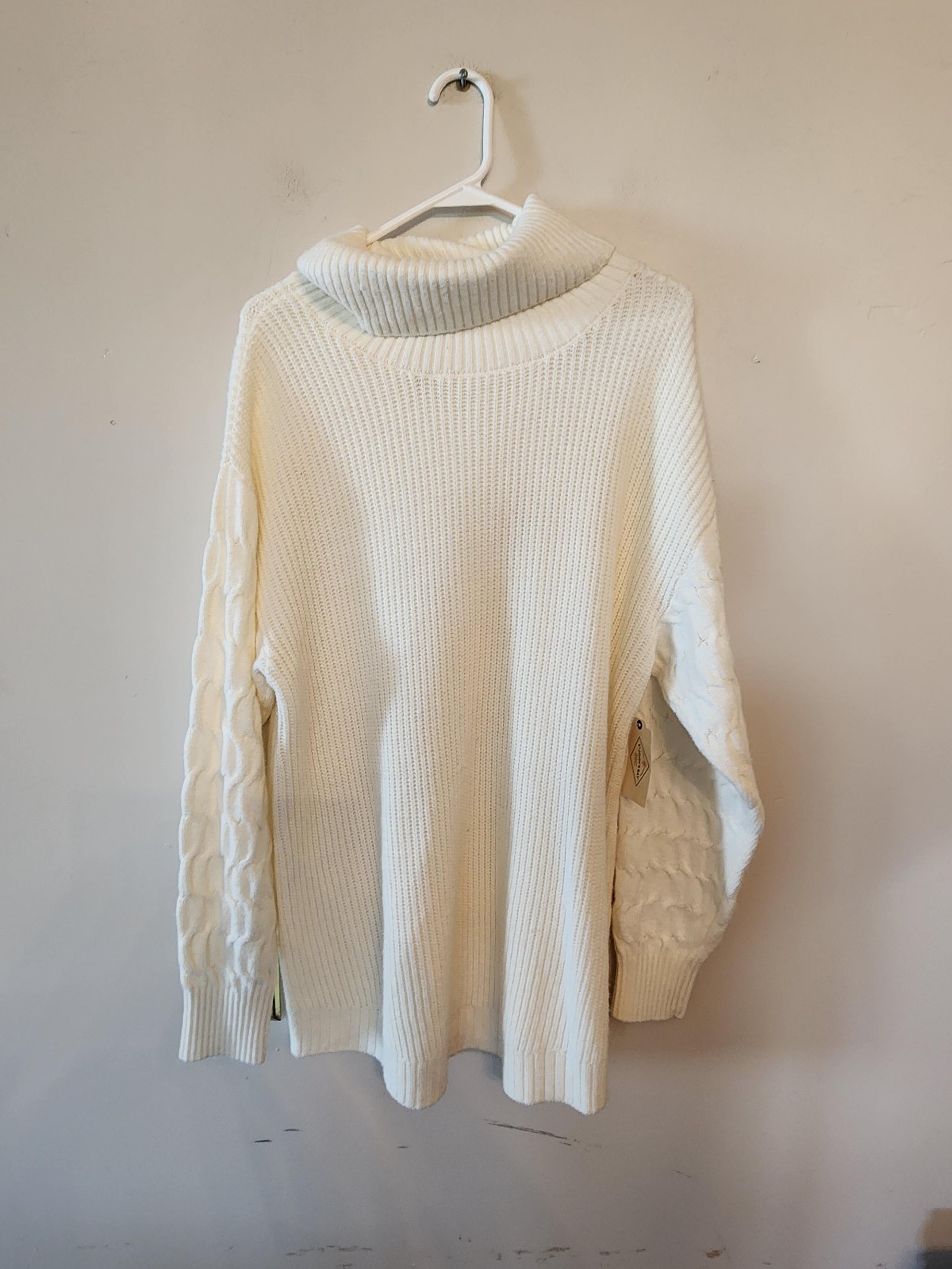 St Johns Bay Active Womens Tunic Sweater Cowl Neck size xxl ivory