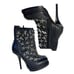 JEFFREY CAMPBELL Silver Star Studded Black Stiletto Boots Punk Rock Cage Size 5