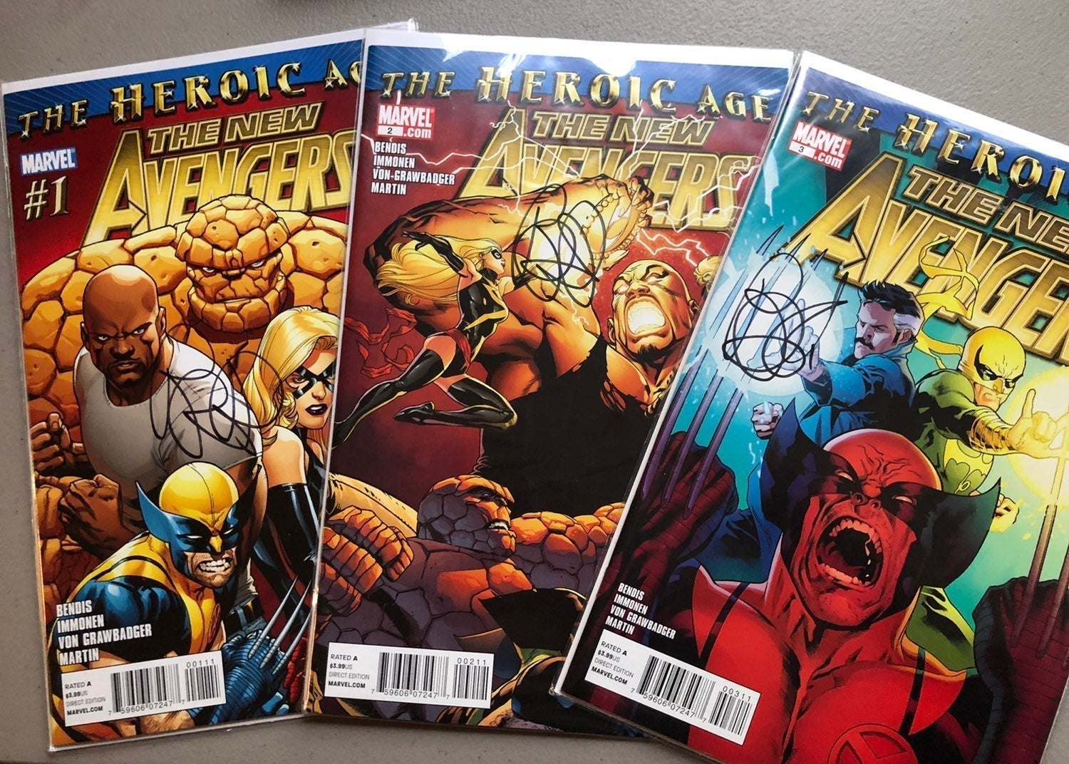 The New Avengers Issues #1, 2, 3, 4, 5, 6, 7 & 8( all signed by Brian Michael Be