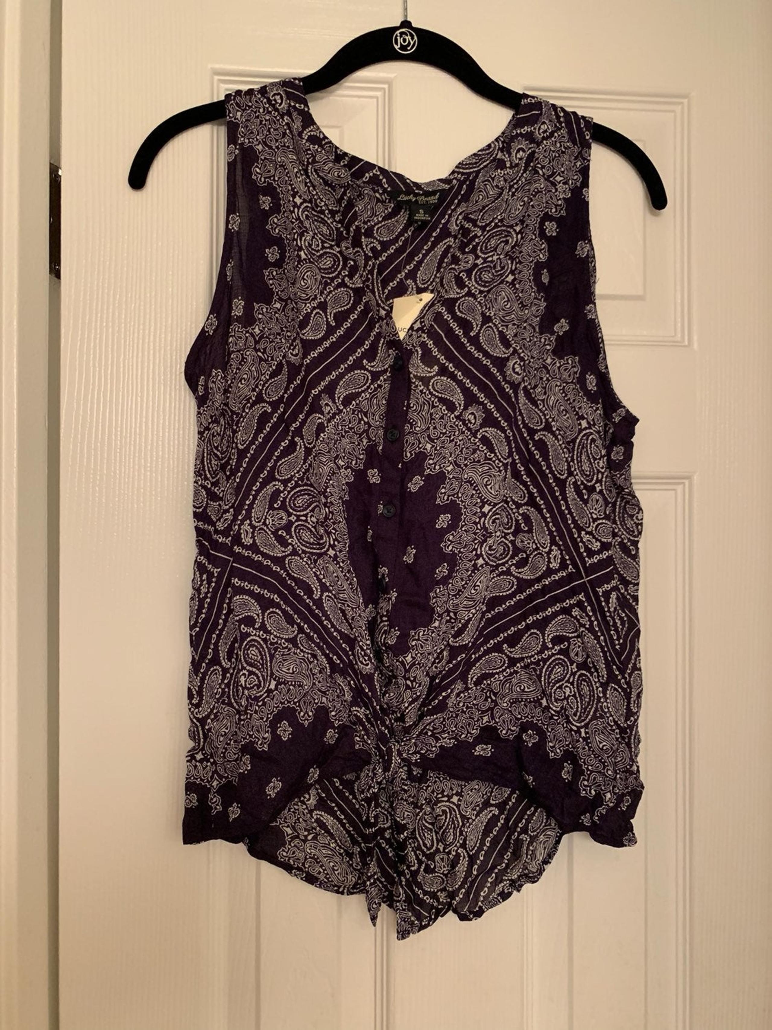 lucky brand tie front tank top