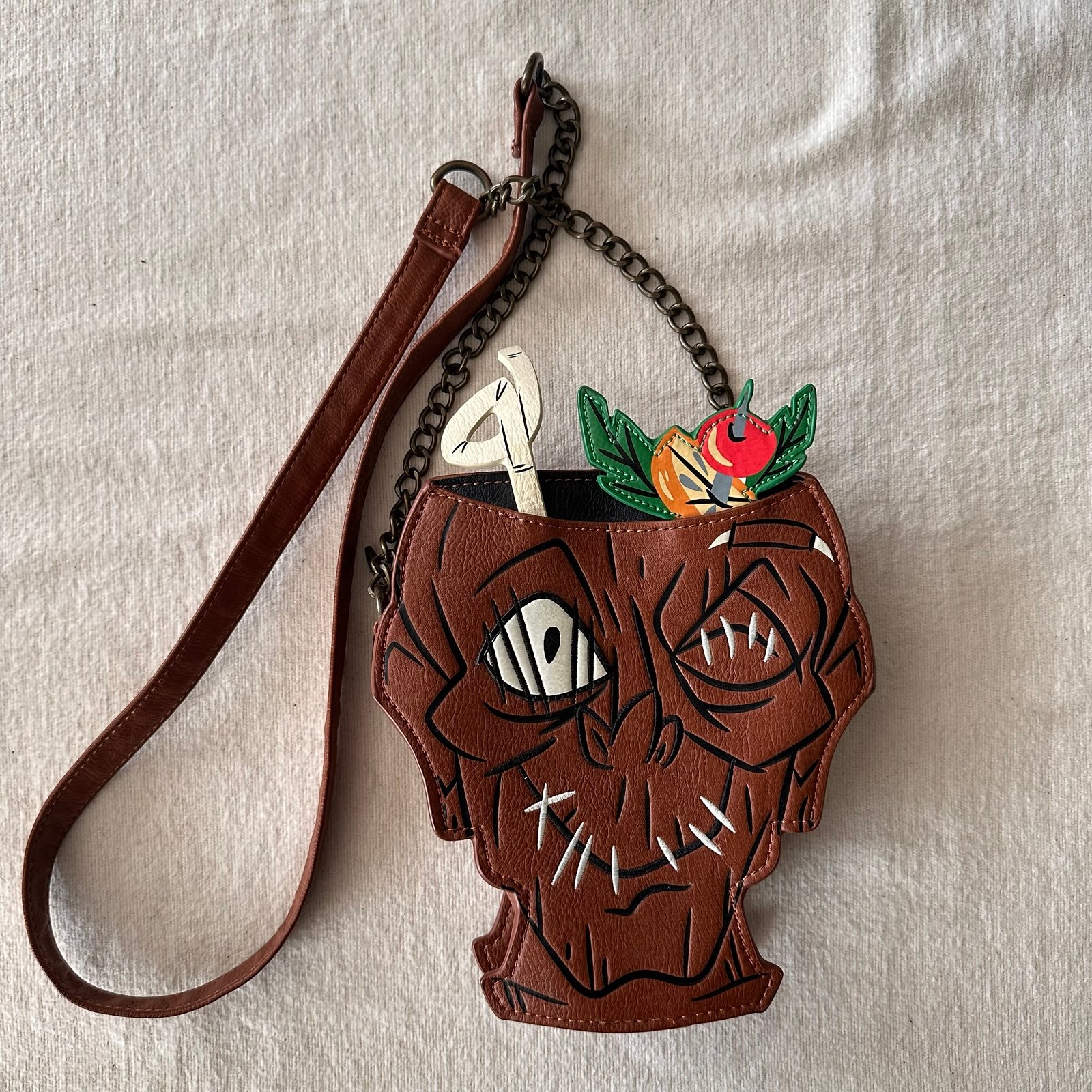 Disney Loungefly Trader Sams Enchanted Tiki Room Zombie Shrunken Head Purse Bag