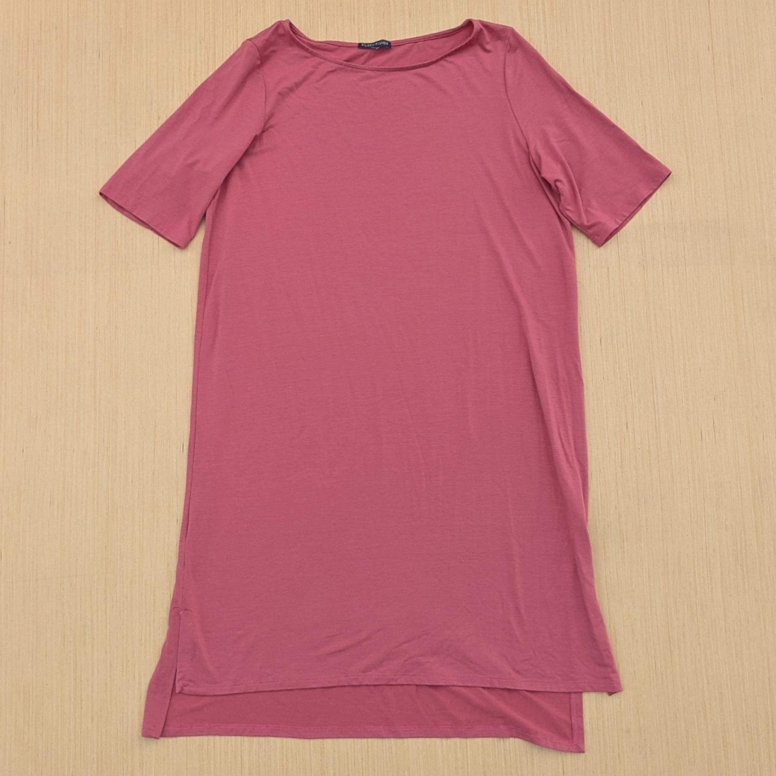 Eileen Fisher High Low Shift Chutney Tencel Stretch Dress Jersey Women's Large?