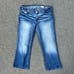 Vintage Y2K Mudd Low Rise No Waistband Whiskered Jean Capris Size 7