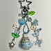 blue tea cup nyan nyan nyanko gotochi strap beaded keychain