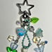 blue tea cup nyan nyan nyanko gotochi strap beaded keychain