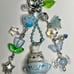 blue tea cup nyan nyan nyanko gotochi strap beaded keychain