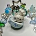 blue tea cup nyan nyan nyanko gotochi strap beaded keychain