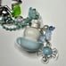 blue tea cup nyan nyan nyanko gotochi strap beaded keychain