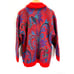 Vintage I.B. Diffusion Knit Cardigan Womens M Red Paisley Sweater Art Western