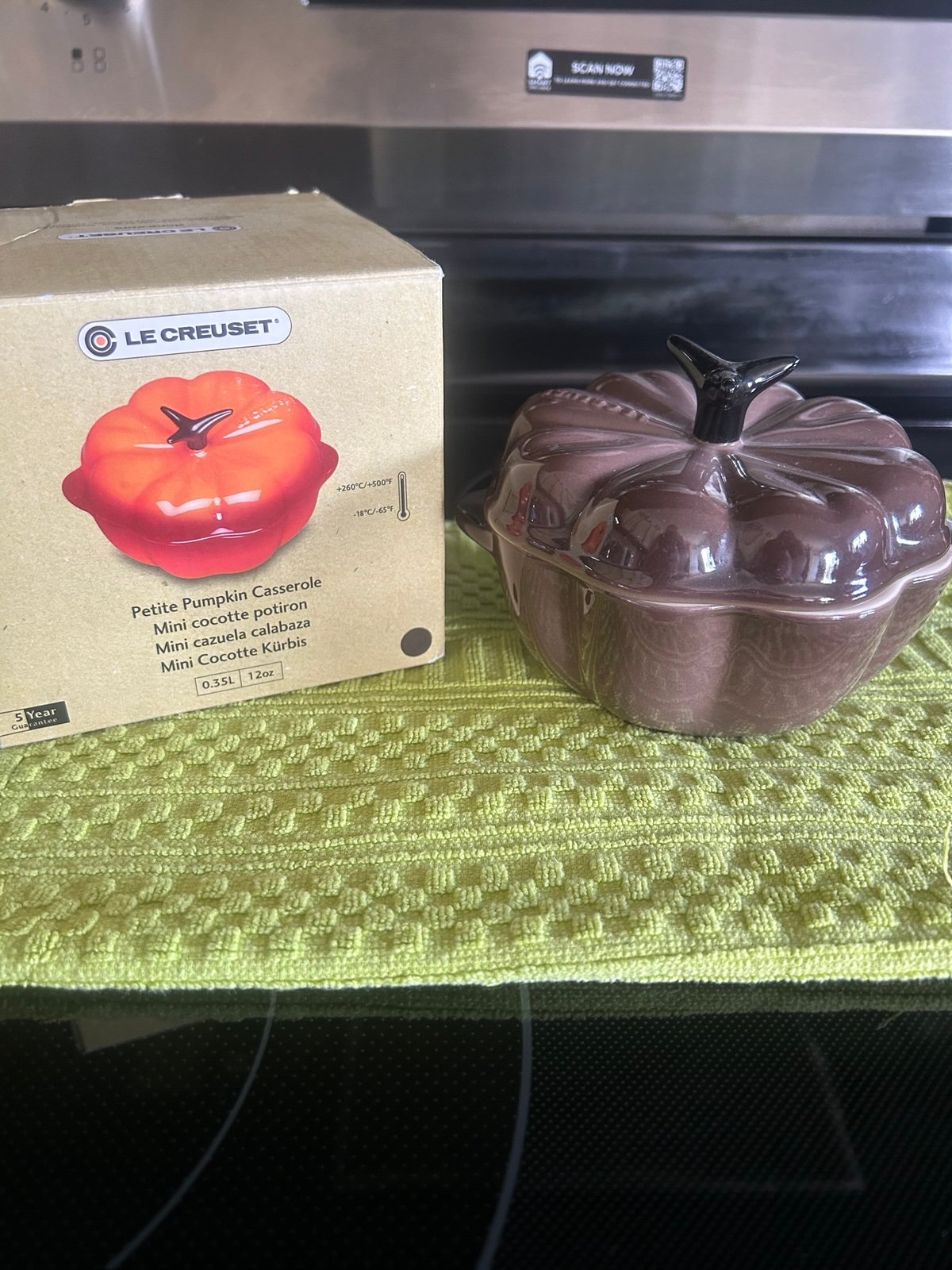 Le Creuset Pumpkin Mini Cocotte 12 oz Stoneware - Truffle