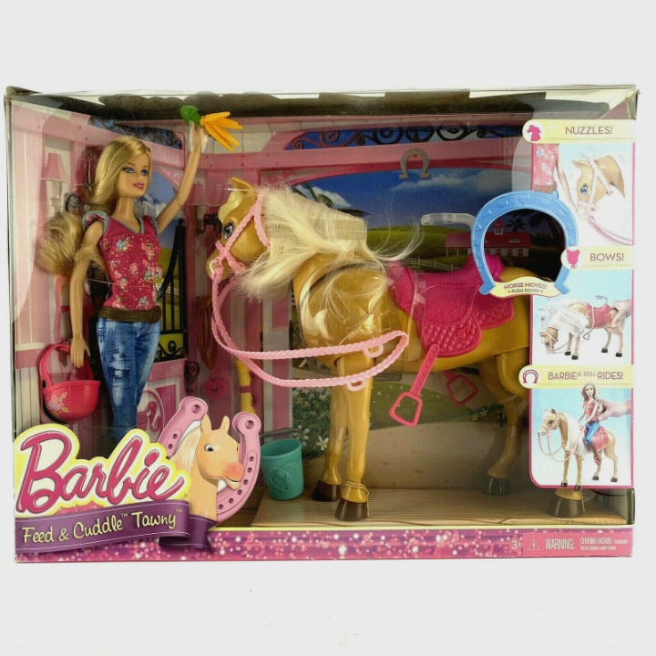 Barbie Feed and Cuddle Tawny Horse