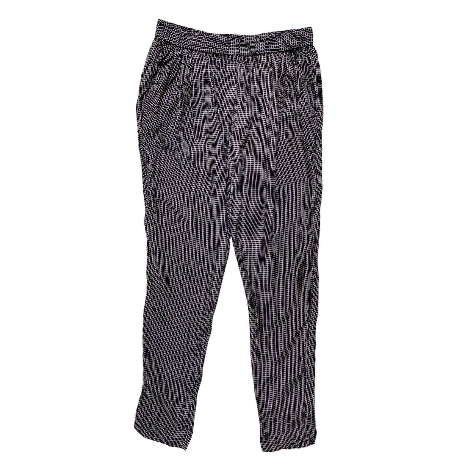 3.1 PHILLIP LIM Windowpane Check Blue White Pink Pull On Cupro Viscose Pants 2