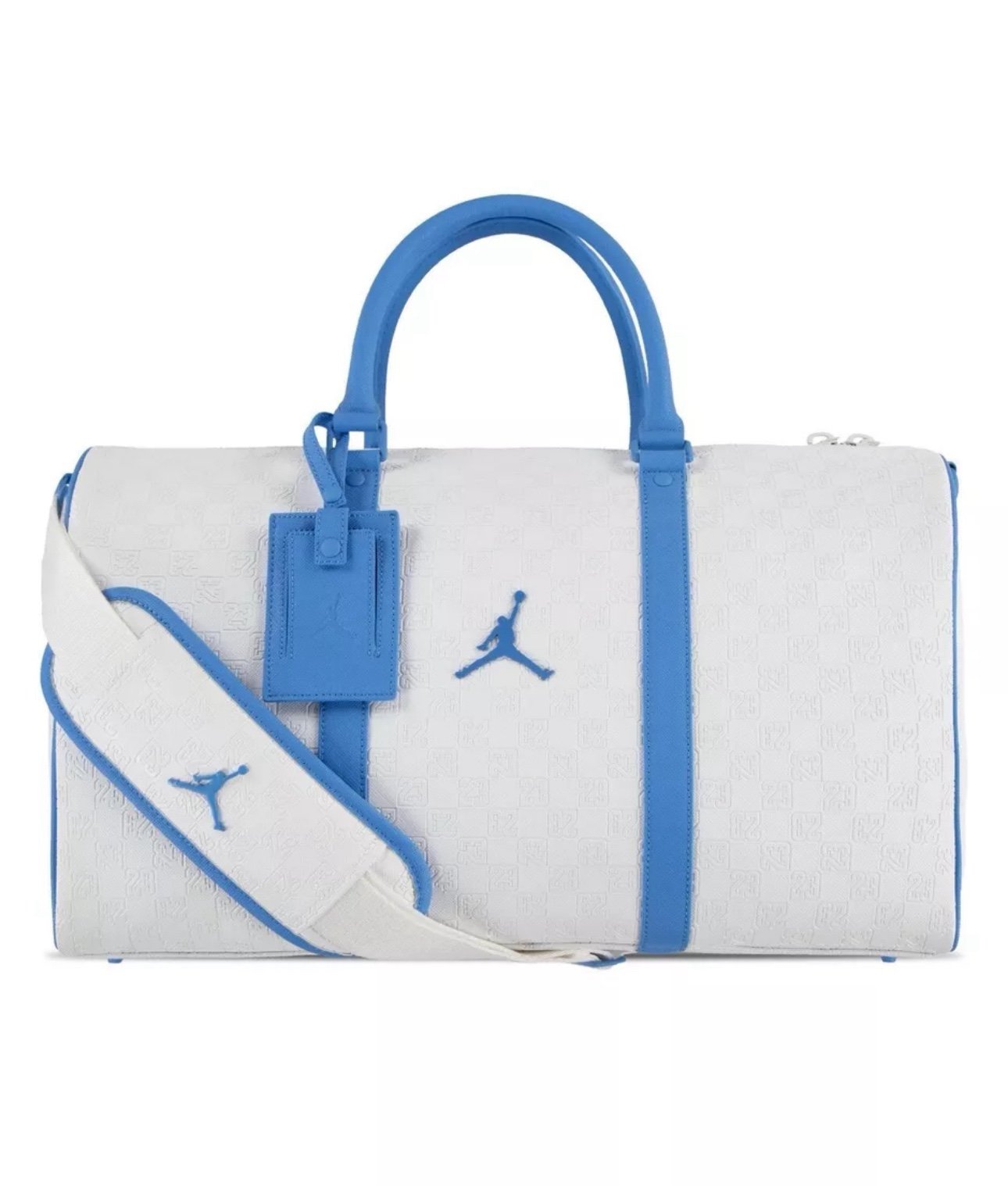 New Authentic Jordan Monogram Duffle Bag Luggage Travel Vacation Ice Blue White